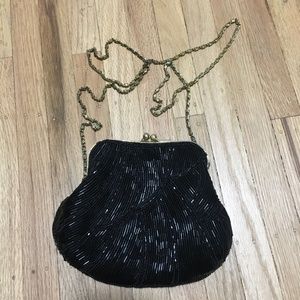 Beaded Mini Bag in Black